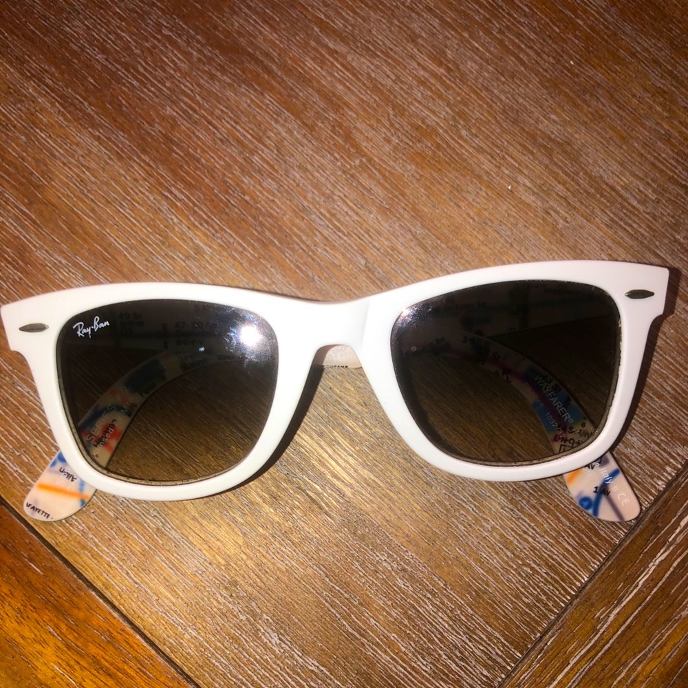 Special Edition White Ray-bans with NYC Subway map